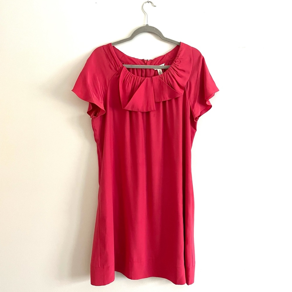 Banana Republic Flat Bib Collar Silk Shift Dress